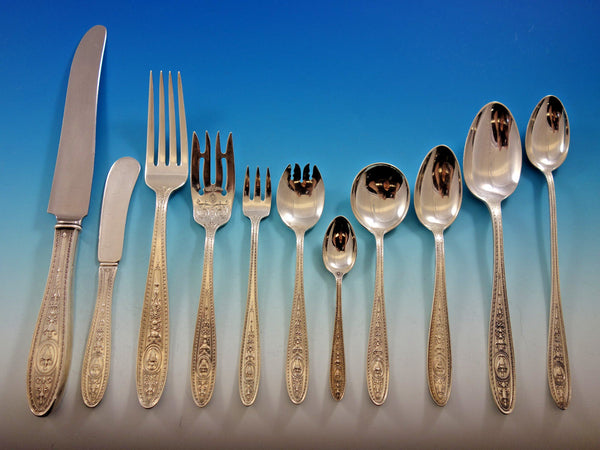 Wedgwood by Int Sterling Silver Flatware Set 12 Dinner + Hollowware Collection