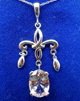 14k Gold 1.87ct Genuine Natural Morganite Chandelier Pendant (#J3760)