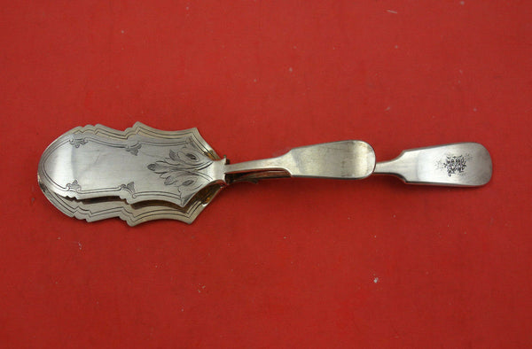 English Silverplate Unknown Unmarked Fiddle Handle Pastry Tongs Vintage