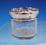 Foster Bailey Sterling Silver Glass Dresser Jar w/Art Nouveau Woman (#9151)