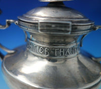 B and Shield English Sterling Silver Inkwell w/Deco Style Insect Handles (#5423)