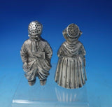 German .800 Silver Salt and Pepper Shaker Set 2pc Form of Dutch Boy Girl (#5704)