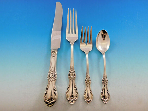 Wild Rose by International Sterling Silver Flatware Set 8 Service 32 pcs Dinner