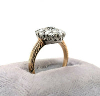 14k Gold and Platinum Mine Cut 1 Carat TW Genuine Natural Diamond Ring (#J5448)