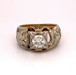 Masonic 10k Yellow Gold Men's Ring .85ct Genuine Natural Diamond Eagle (#J4838)