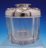 Wilcox Sterling Silver and Glass Hair Receiver Jar with Roses and Beads (#9157)