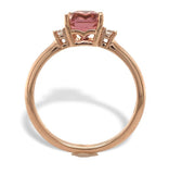 14k Rose Gold 1.60 Carat Pink Genuine Natural Tourmaline Diamond Ring (#J7535)