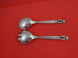 Acorn by Georg Jensen Sterling Silver Salad Serving Set 2pc FH AS rounded 8"