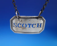 English Sterling Silver Liquor Label "Scotch" 1 3/8" x 3/4" .25 ozt. (#6871)