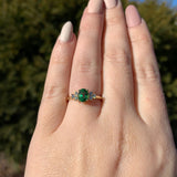 14k Gold 1.11ct Tsavorite Green Genuine Garnet and .14ct Diamond Ring (#J7114)