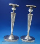 AG Sterling Silver Candlestick Pair Brite-Cut 15.1 troy ounces 11 3/4" (#6018)