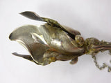 Sterling Art Nouveau Tussie Mussie Posey Posy Holder with Leaf Cup (#J1292)