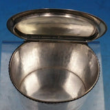 Sterling Silver Handmade Tea Caddy Oval with Hinged Lid and Rope Border (#6689)