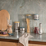 Alfredo by Georg Jensen Stainless Steel Canister Medium Yellow Lid Modern -NOS