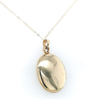 14k Yellow Gold Oval Locket with Hearts and Engraved Design (#J6437)