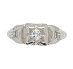 14k Vintage .08ct European Cut Genuine Natural Diamond Ring Size 6 (#J6902)