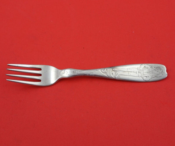 Whiting Sterling Silver Junior Fork Acid Etched with Girl in Hat #J1 6 3/8"