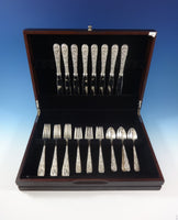 Repousse by Kirk Sterling Silver Flatware Set For 8 Service 32 Pieces