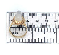 14k Yellow Gold High Dome Genuine Natural Moonstone Ring Handwrought (#J6495)