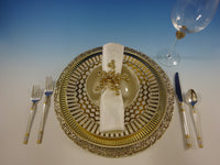 Aegean Weave Gold by Wallace Sterling Silver Flatware Set For 18 Service 72 Pcs