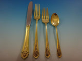 Royal Windsor Gold by Towle Sterling Silver Flatware Set For 6 Service Vermeil