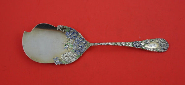 Chrysanthemum by Durgin Sterling Silver Ice Cream Server Vermeil enameled 10"