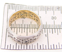 14k White Gold Laser Cut Band with Yellow Gold (#J3922)