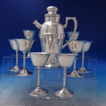 Apollo by Bernard Rice's Sons Inc Silverplate Martini Set 9pc Hammered (#7136)