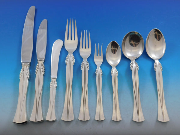 Queen Christina by Frigast Sterling Silver Flatware Set Service 60 pieces Dinner