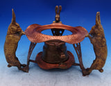 Joseph Heinrichs Mixed Metals Wood Chafing Dish w/ 3-D Rabbits Undertray (#8817)