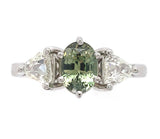 Platinum 1.28 Carat GIA Genuine Natural Alexandrite and Diamond Ring (#J6505)
