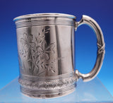 Gorham Sterling Silver Baby Cup #3721 Bright-Cut with Flowers Leaves (#9083)