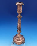 Russian Silver Candlestick Pair with Swags Ribbons Copper Plated (#8300)