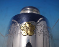 Japanese .950 Silver Vase with Gold Flower Engraved Leaves 9 3/4" Tall (#5583)