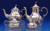 Rosebud by Eugen Ferner German Sterling Silver Tea Set 4pc 1957 76.1 ozt. #8875