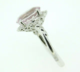 14k Gold Oval 6.95ct Genuine Natural Kunzite Ring with Diamond Halo (#J4453)