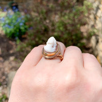 10k Gold Filigree Ring with 3-D High Relief Genuine Natural Shell Cameo (#J7272)