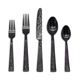 Parisian Garden Black by Ricci Stainless Flatware Set for 12 Service 60 pcs New