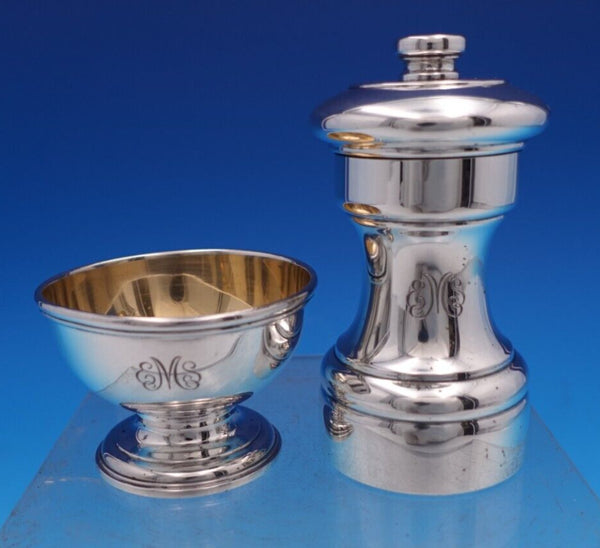 Windham by Tiffany and Co Sterling Silver Salt Dip Master and Pepper Mill #7976