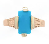 10k Gold Victorian Sleeping Beauty Genuine Natural Turquoise Ring 10.25 (#J6567)