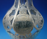 Alvin Glass Decanter with Sterling Silver Overlay Grapes Leaves c.1900 (#5351)