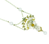 12k Yellow Gold Victorian Citrine and Pearl Large Lavaliere Pendant (#J4621)