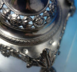 FDG .833 Silver Candlestick Pair Applied Flowers Ball Lion Feet c.1850 (#5522)