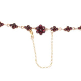 Genuine Natural Bohemian Garnet Necklace Rosettes and Drops (#J5502)