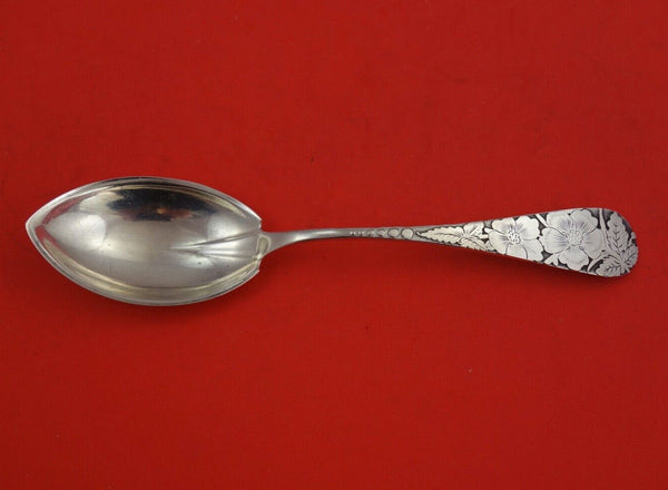 Acid Etched by Various Sterling Silver Preserve Spoon pointed 8"