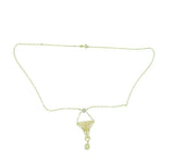 14k Gold Arts and Crafts Style Genuine Natural Opal Festoon Necklace (#J4880)