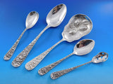 Rose by Stieff Sterling Silver Flatware Set For 8  Service 109 Pieces Repousse