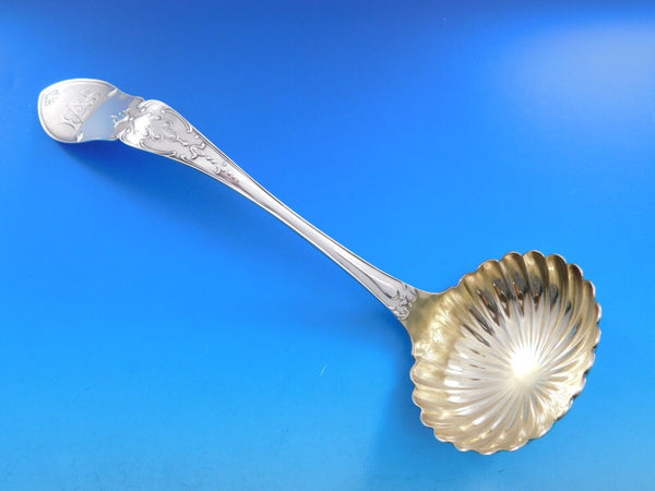 Dew Drop by Shiebler Sterling Silver Soup Ladle GW Fluted Bowl 11 1/2" Rare