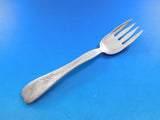 Lap Over Edge Acid Etched by Tiffany Sterling Fish Fork 3 Fish Seaweed 6 1/2"