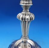 Handmade Hand Hammered Buccellati Italian Sterling Silver Candlestick Pair #7373